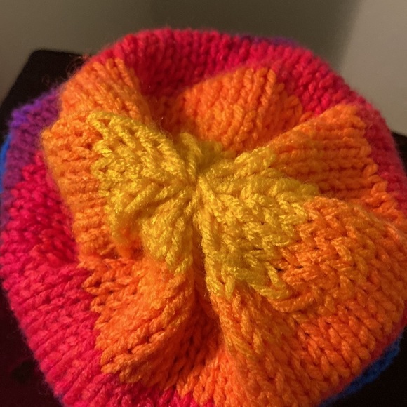 Hand knit, rainbow hat for a small child - Picture 2 of 4